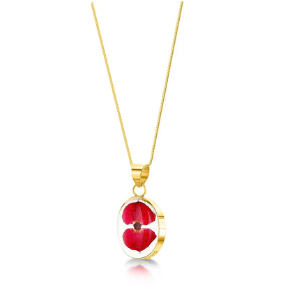 Poppy Oval Pendant Necklace – view 3