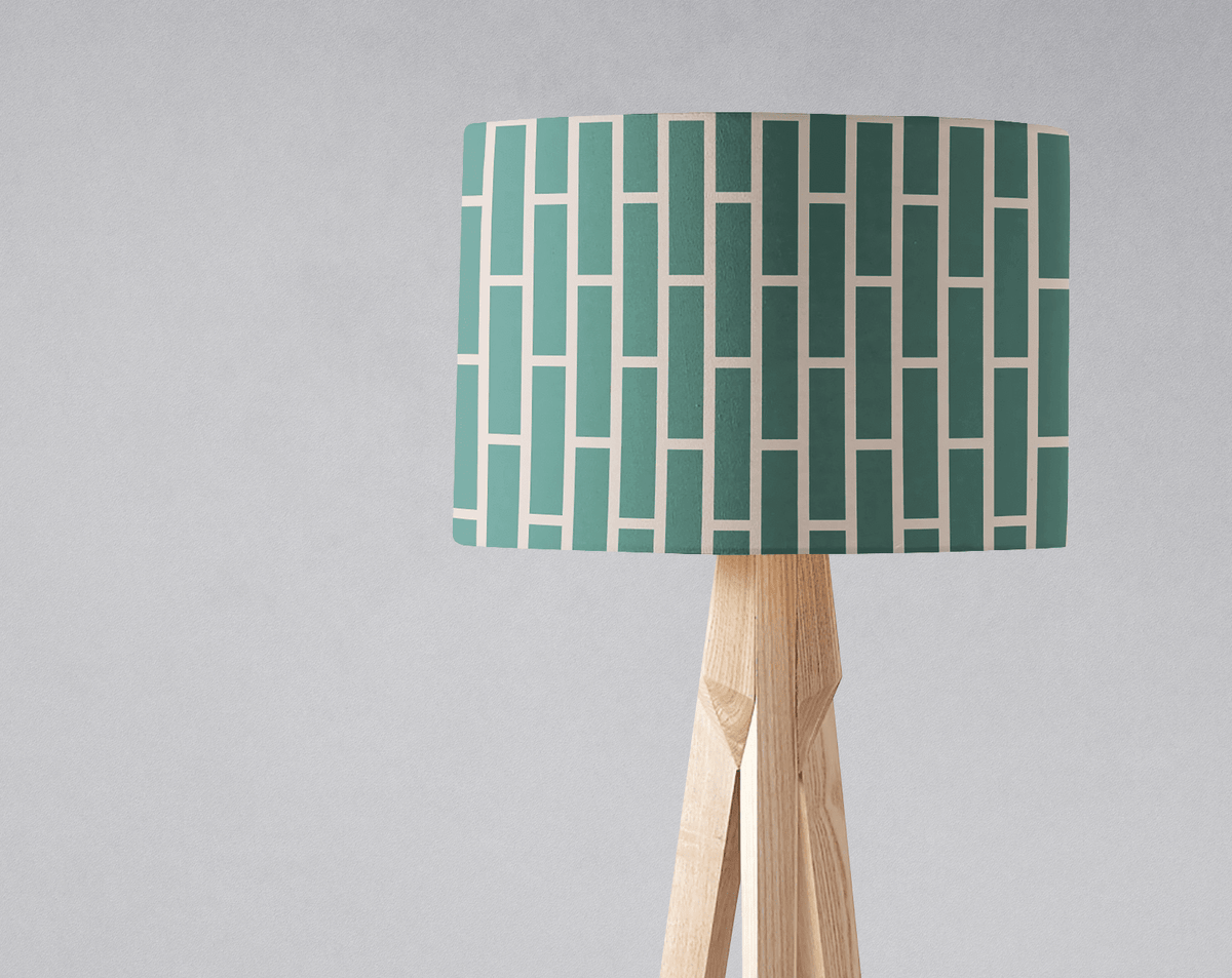 Green and Beige Geometric Lampshade