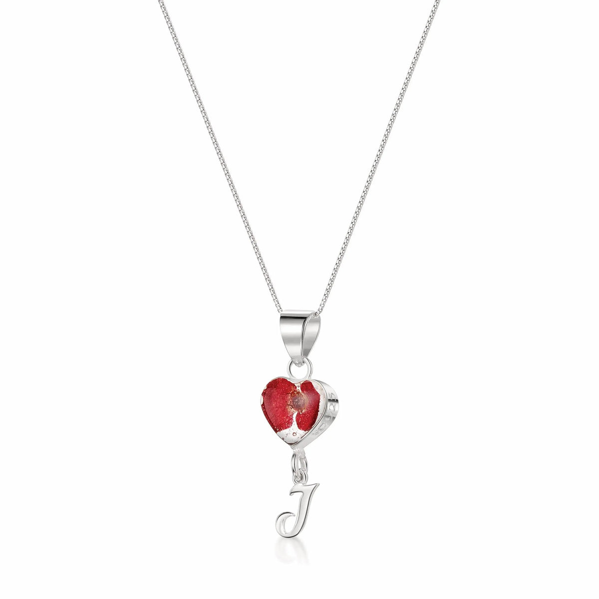 Poppy Initial Charm Heart Pendant Necklace with Heart Charm – view 10