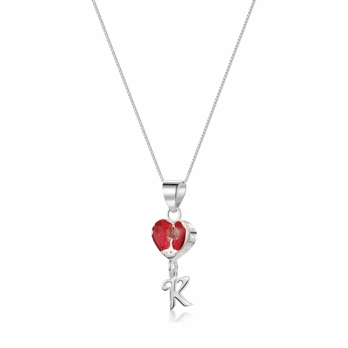 Poppy Initial Charm Heart Pendant Necklace with Heart Charm – view 11