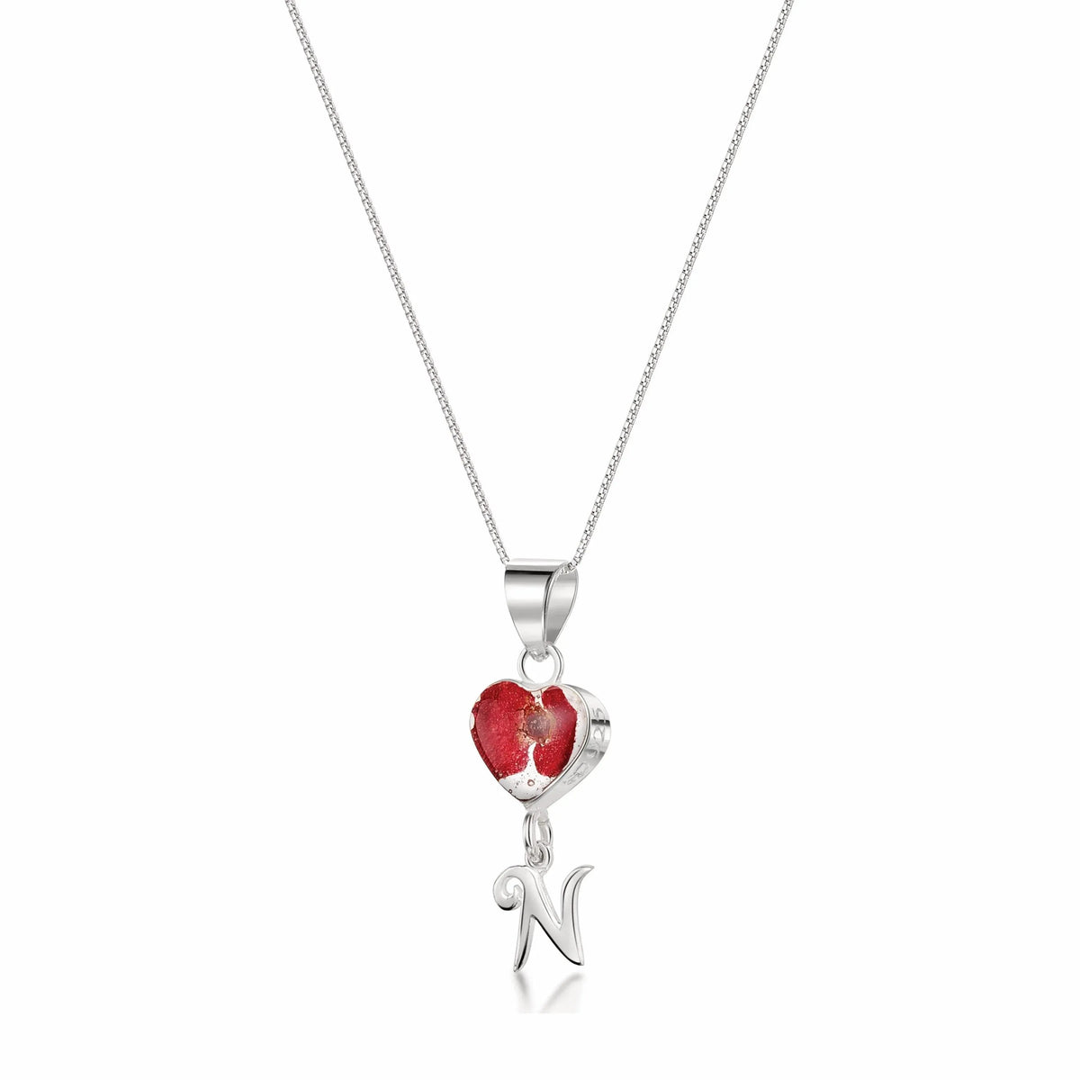 Poppy Initial Charm Heart Pendant Necklace with Heart Charm – view 14