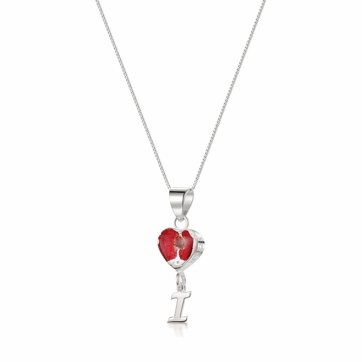 Poppy Initial Charm Heart Pendant Necklace with Heart Charm – view 9