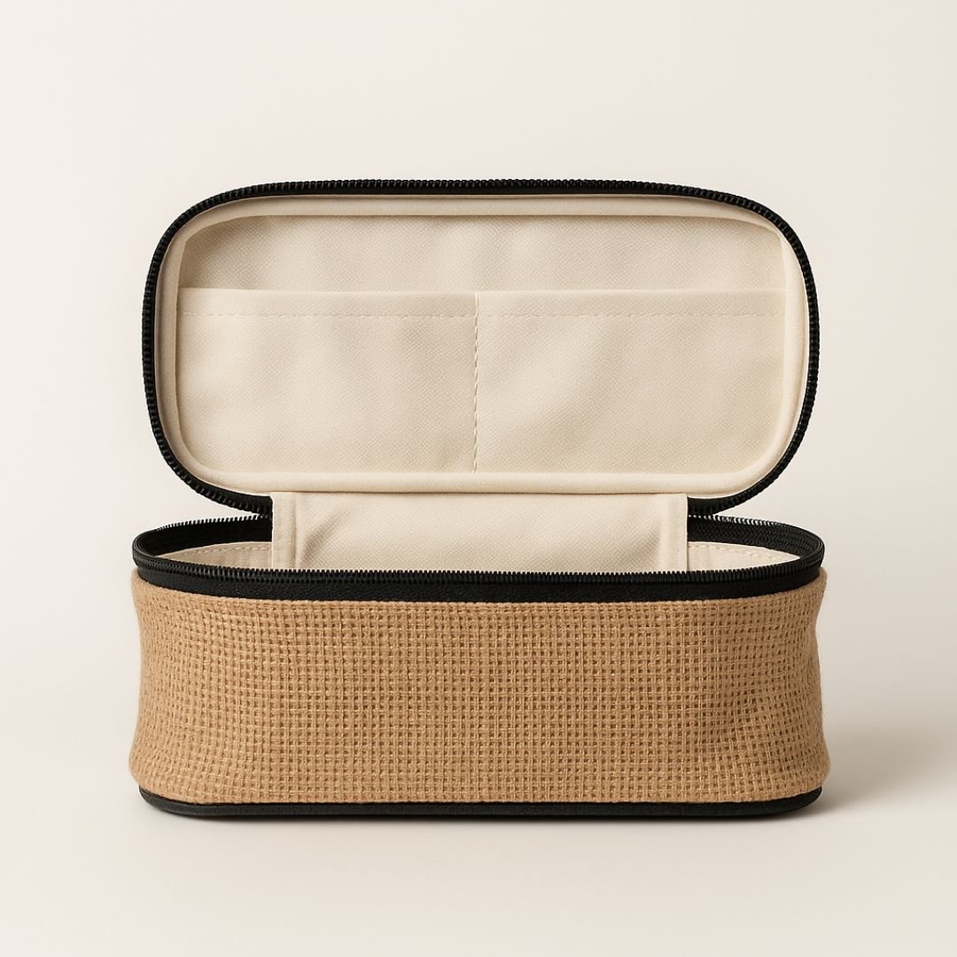 Hydrating Hair & Body Travel Bundle – Natural Hessian Travel Pouch