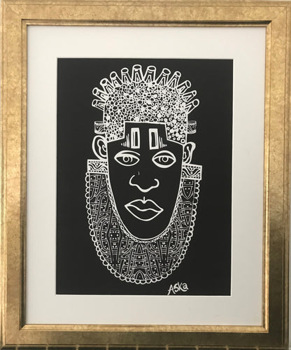 IDIA Ancient African Inspired A3 Giclée Art Print in Black