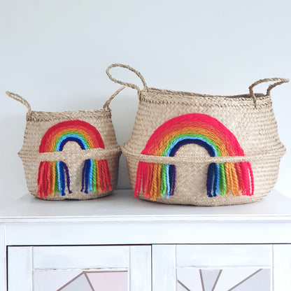 Vivid tassel rainbow basket - Extra Large – view 2
