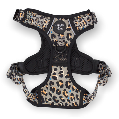 Supaw Strong™ Steel Leopard Khaki/Grey Dog Harness, Collar & Lead