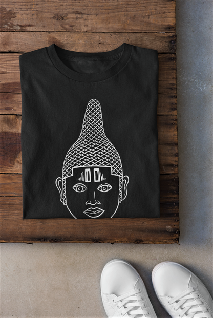 IYOBA ART EARTH POSITIVE TEE- WHITE ON BLACK