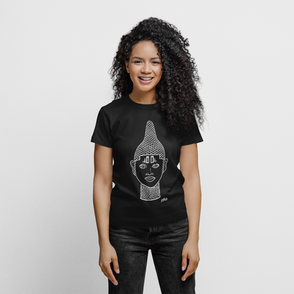 IYOBA ART EARTH POSITIVE TEE- WHITE ON BLACK