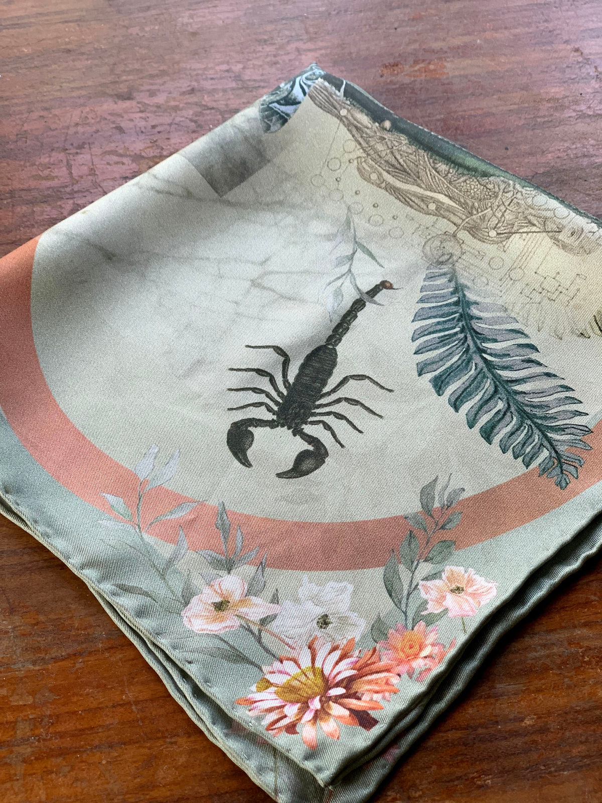 Sage Green Luxury Silk Pocket Square and tie men's Gift set 'Mirage' design inspired by Arizona Desert – view 3