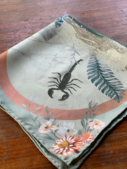 Sage Green Luxury Silk Pocket Square and tie men's Gift set 'Mirage' design inspired by Arizona Desert – view 3