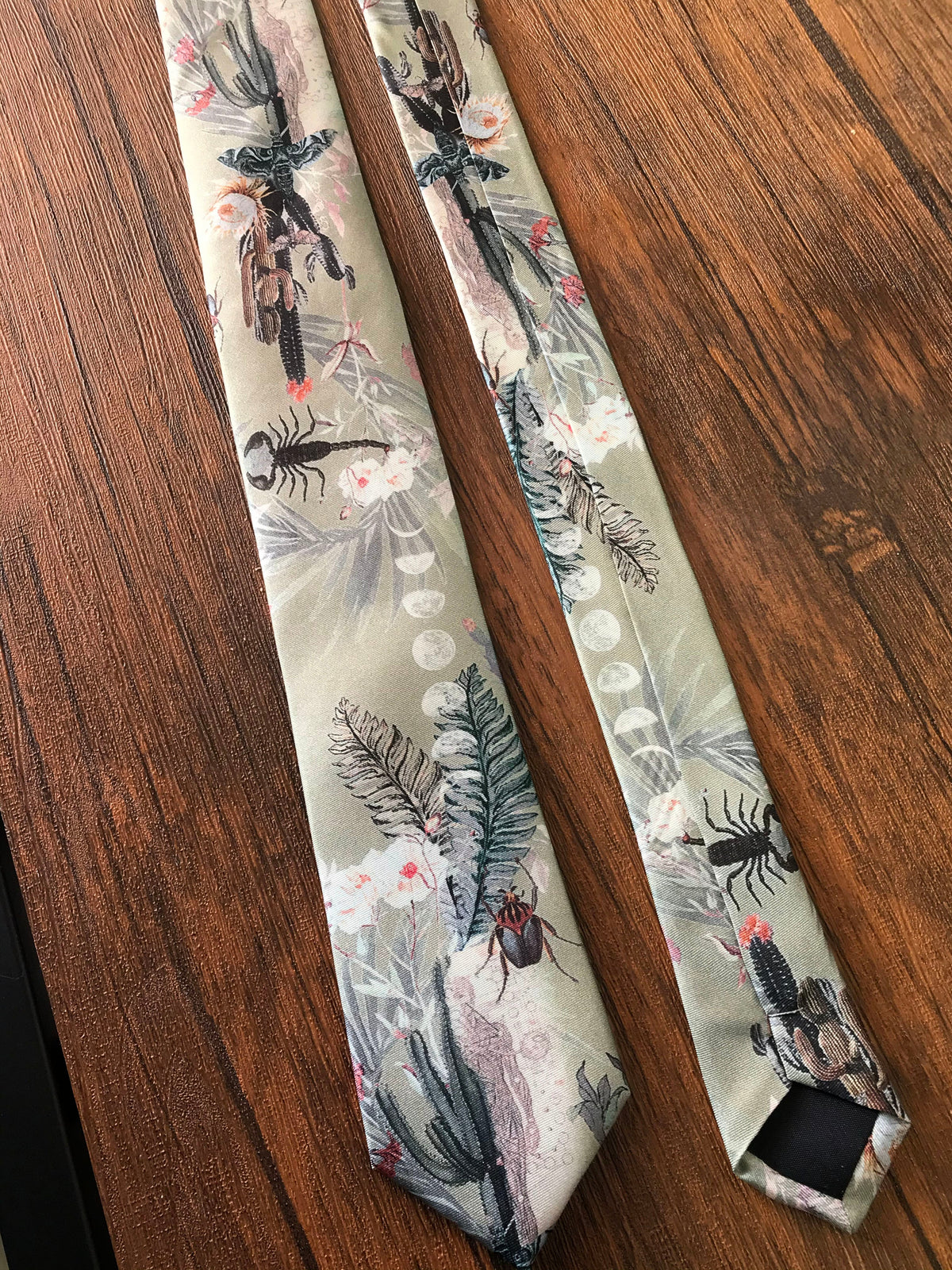 Sage Green Silk Tie, 'Mirage' Men's Luxury Tie in Sage Green – view 5