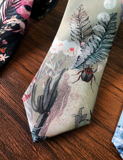 Sage Green Silk Tie, 'Mirage' Men's Luxury Tie in Sage Green – view 7