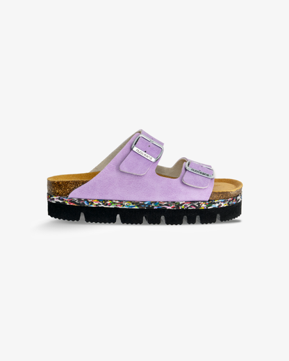 Lila Recycled Vegan Leather Platform Sandal - Lilac