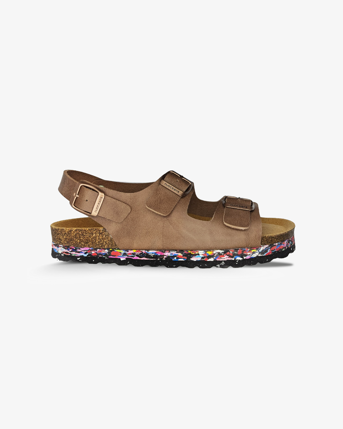 Hazel Recycled Vegan Leather Backstrap Sandal - Brown