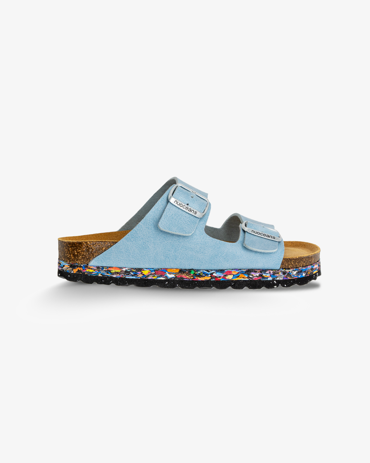 Skye Recycled Vegan Leather Sandal - Light Blue