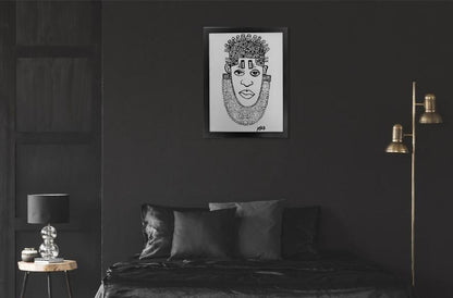 IDIA Ancient African Inspired A3 Giclée Art Print in White