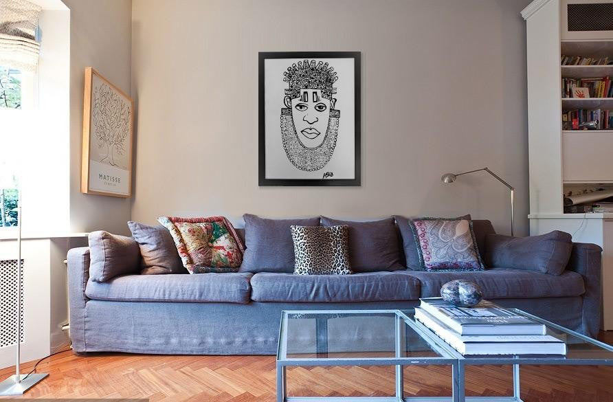 IDIA Ancient African Inspired A3 Giclée Art Print in White