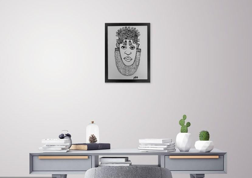 IDIA Ancient African Inspired A3 Giclée Art Print in White