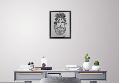 IDIA Ancient African Inspired A3 Giclée Art Print in White