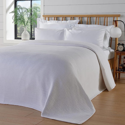 Olivia Rocco Hotel Collection Quilted Bedspread 240x260 cm White and Grey 100% Sustainable Cotton Super Soft E