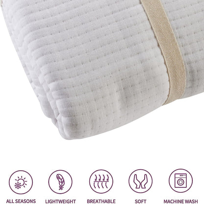 Olivia Rocco Hotel Collection Quilted Bedspread 240x260 cm White and Grey 100% Sustainable Cotton Super Soft E – view 6