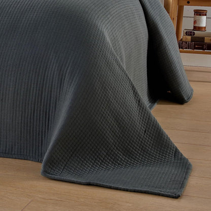 Olivia Rocco Hotel Collection Quilted Bedspread 240x260 cm White and Grey 100% Sustainable Cotton Super Soft E – view 9
