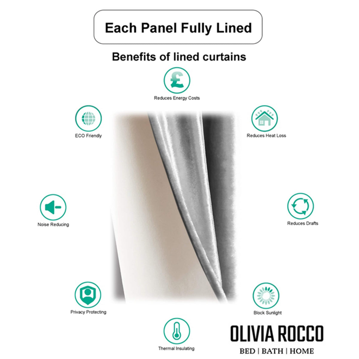 Olivia Rocco Paris Eyelet Jacquard Curtains Grey Geometric Pattern Thermal Insulated – view 8