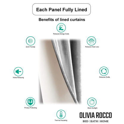 Olivia Rocco Paris Eyelet Jacquard Curtains Grey Geometric Pattern Thermal Insulated – view 8