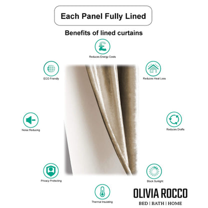 Olivia Rocco Paris Eyelet Jacquard Curtains Natural Geometric Pattern Thermal Insulated – view 8
