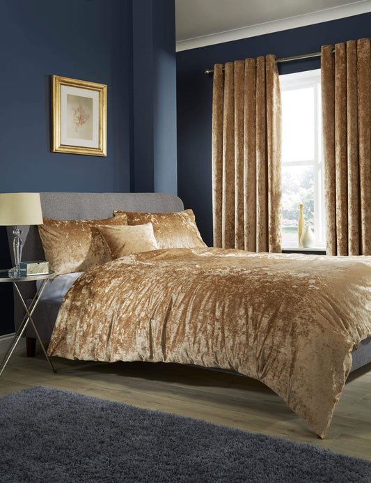 Olivia Rocco Crushed Velvet Duvet Cover Set With Pillowcases Double King Super King