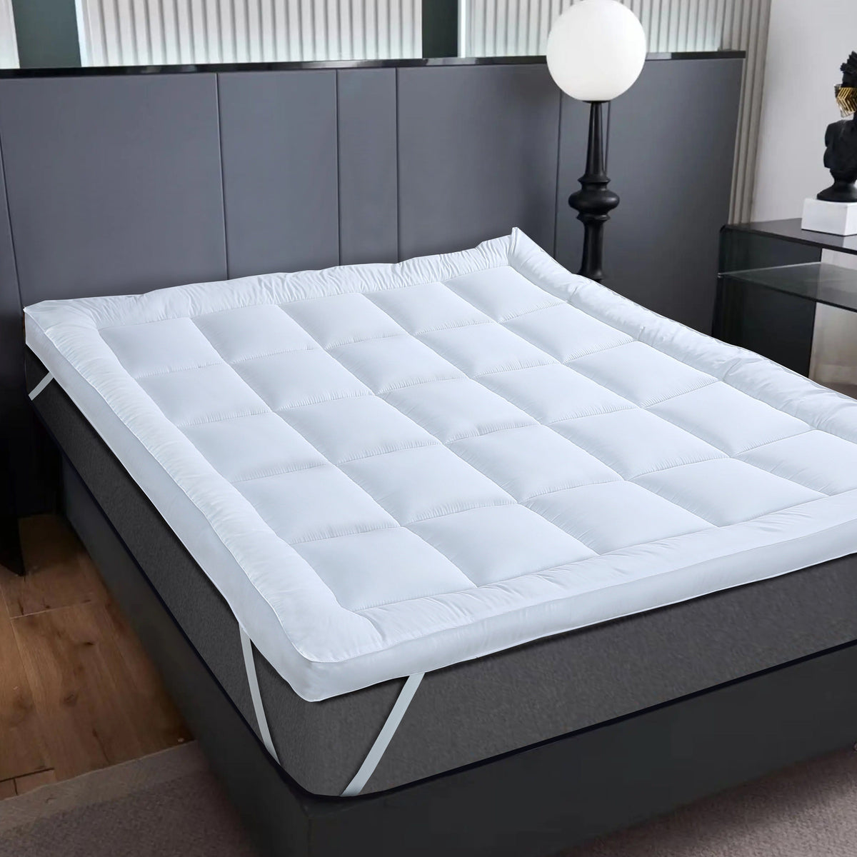 Olivia Rocco Microfibre Mattress Topper Heavy Fill Extra Deep Anti Allergy Cooling – view 2