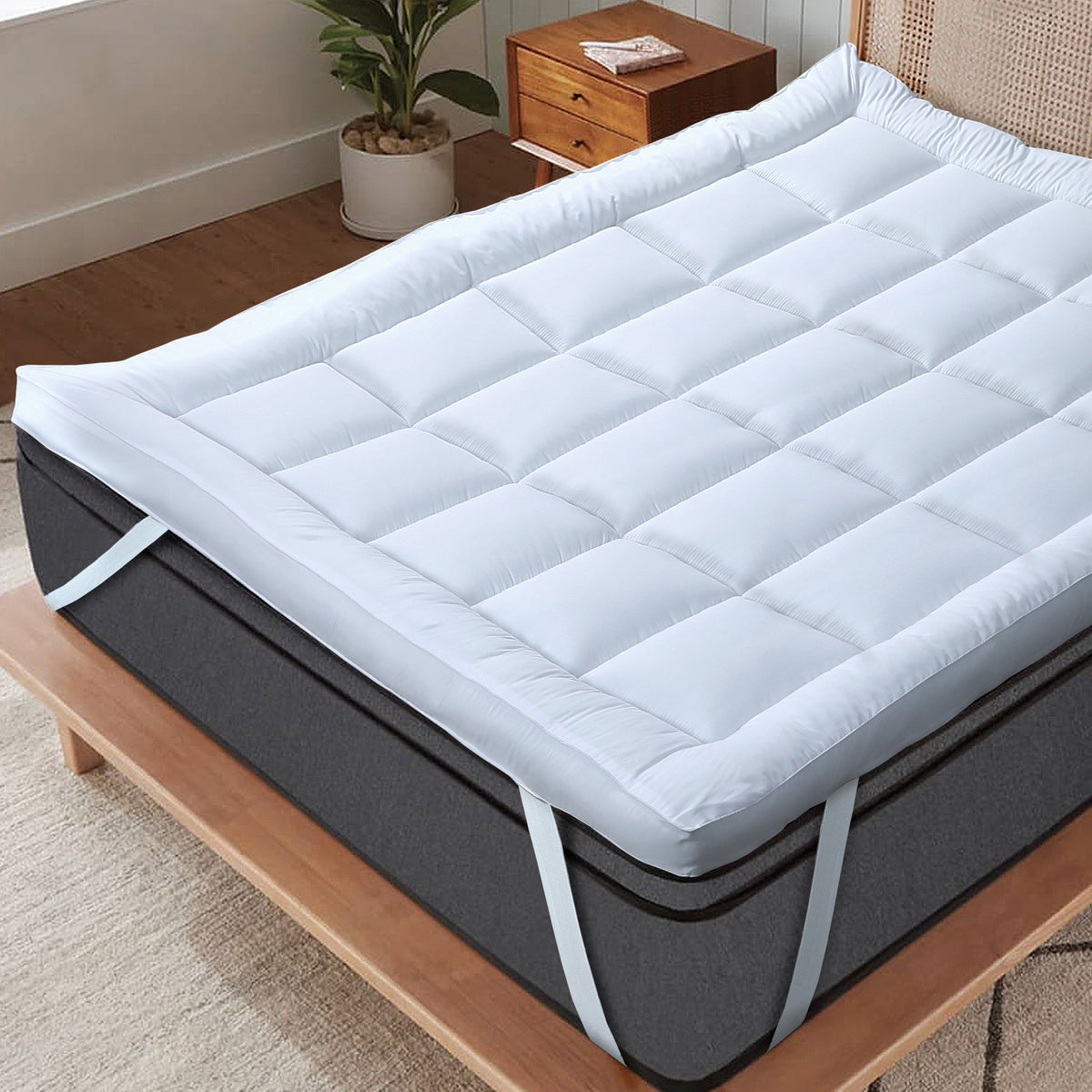 Olivia Rocco Microfibre Mattress Topper Heavy Fill Extra Deep Anti Allergy Cooling – view 3