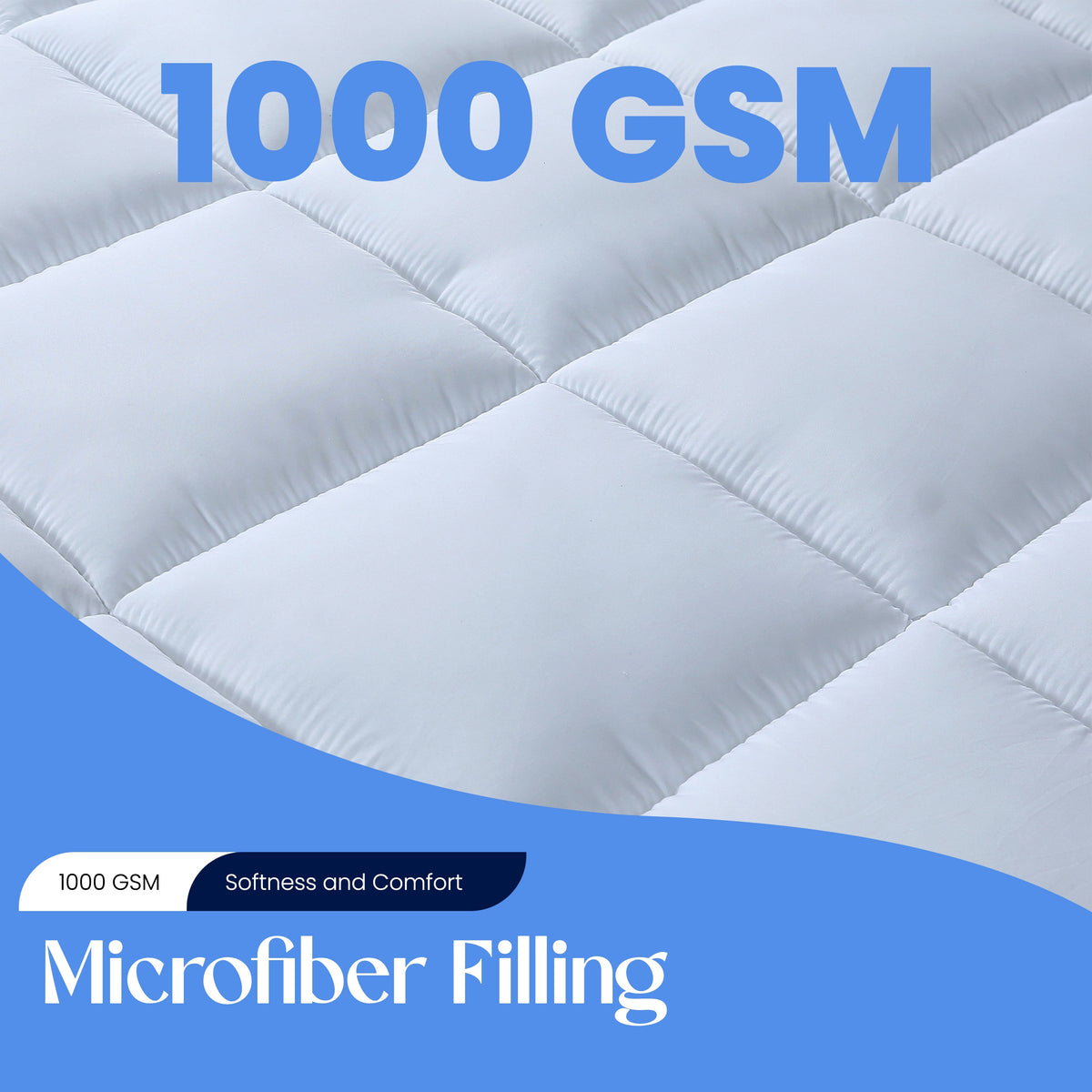Olivia Rocco Microfibre Mattress Topper Heavy Fill Extra Deep Anti Allergy Cooling – view 4