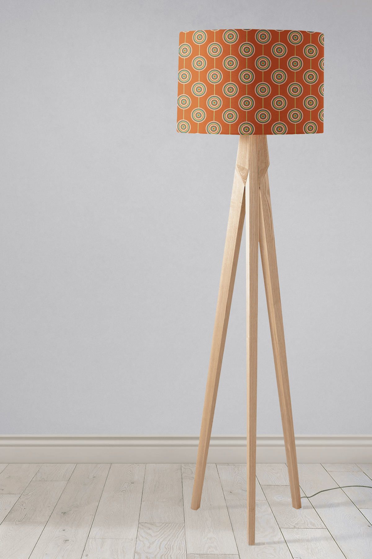 Orange Drum Lampshade, Retro Circles Design Shade for Table, Floor or Ceiling Pendant Light – view 4
