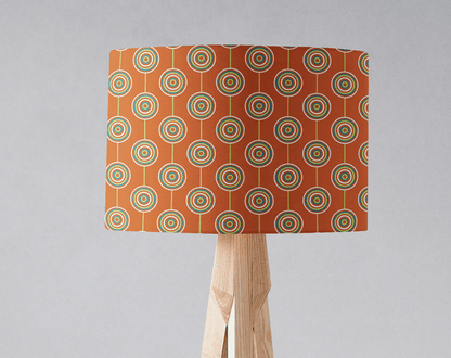 Orange Drum Lampshade, Retro Circles Design Shade for Table, Floor or Ceiling Pendant Light – view 2