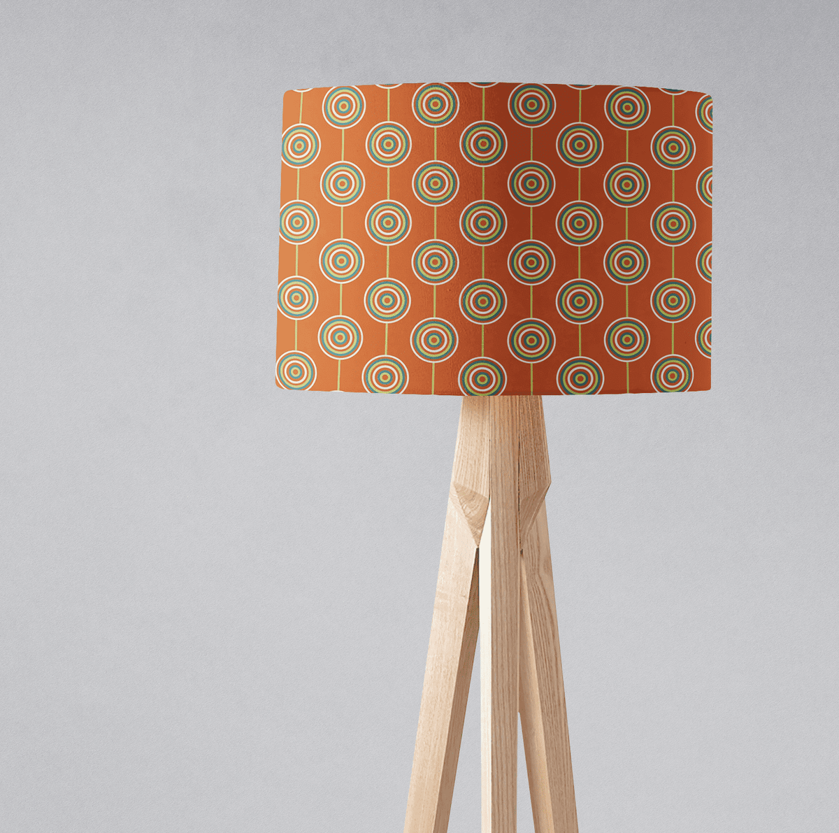 Orange Drum Lampshade, Retro Circles Design Shade for Table, Floor or Ceiling Pendant Light – view 3