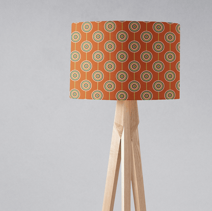 Orange Drum Lampshade, Retro Circles Design Shade for Table, Floor or Ceiling Pendant Light – view 3