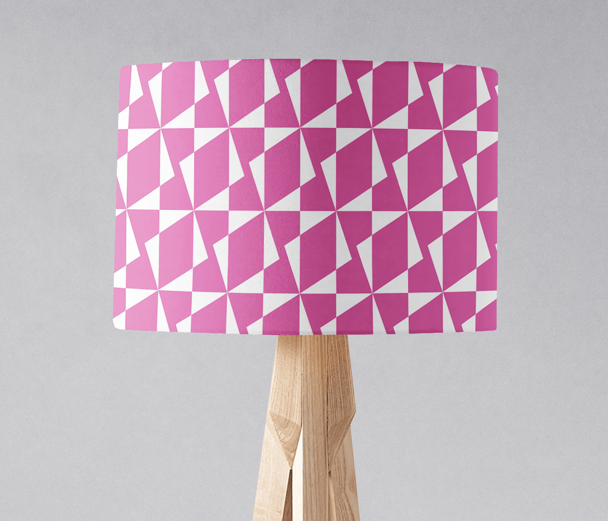 Pink Retro Geometric Lampshade, Ceiling or Table Lamp Shade
