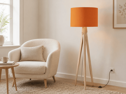 Plain Burnt Orange Lampshade – Handmade UK Ceiling or Table Lamp Shade | Made to Order – view 4