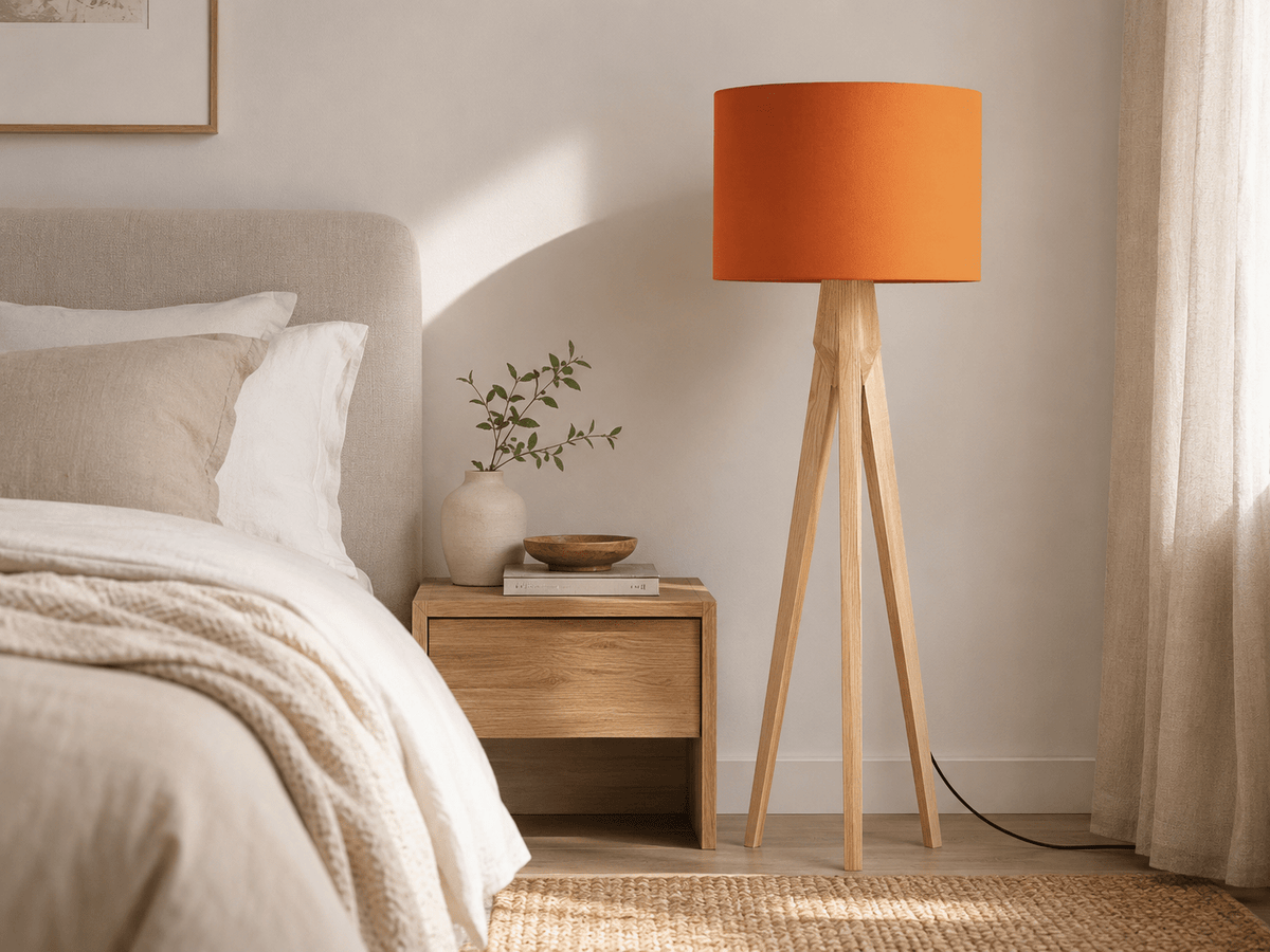 Plain Burnt Orange Lampshade – Handmade UK Ceiling or Table Lamp Shade | Made to Order – view 3