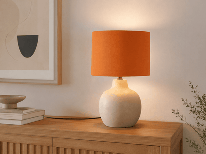 Plain Burnt Orange Lampshade – Handmade UK Ceiling or Table Lamp Shade | Made to Order – view 2