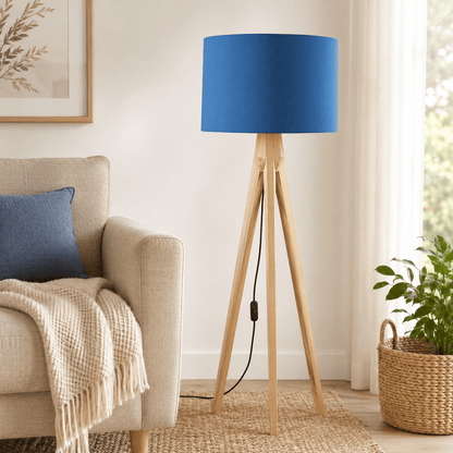 Plain Cobalt Blue Lampshade – Handmade UK, Ceiling or Table Lamp Shade | Made to Order – view 2