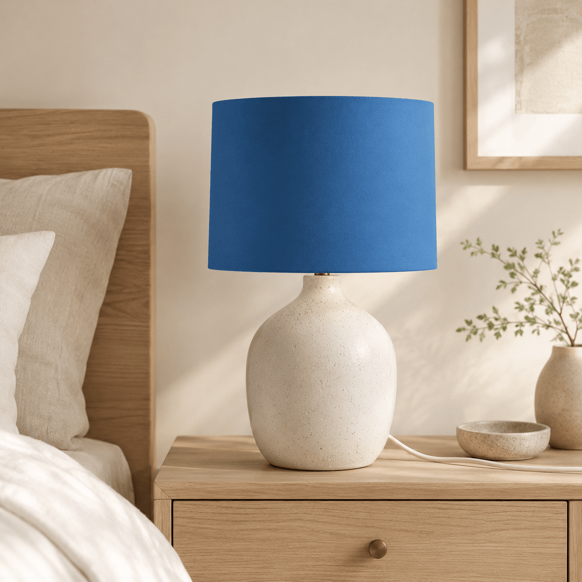 Plain Cobalt Blue Lampshade – Handmade UK, Ceiling or Table Lamp Shade | Made to Order – view 4