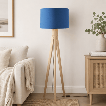 Plain Cobalt Blue Lampshade – Handmade UK, Ceiling or Table Lamp Shade | Made to Order – view 5