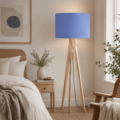 Plain Cornflower Blue Lampshade – Handmade UK, Ceiling or Table Lamp Shade | Made to Order – view 4