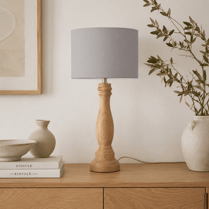 Plain Dove Grey Lampshade – Handmade UK, Ceiling or Table Lamp Shade | Made to Order