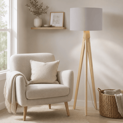 Plain Dove Grey Lampshade – Handmade UK, Ceiling or Table Lamp Shade | Made to Order – view 2
