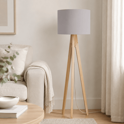 Plain Dove Grey Lampshade – Handmade UK, Ceiling or Table Lamp Shade | Made to Order – view 5