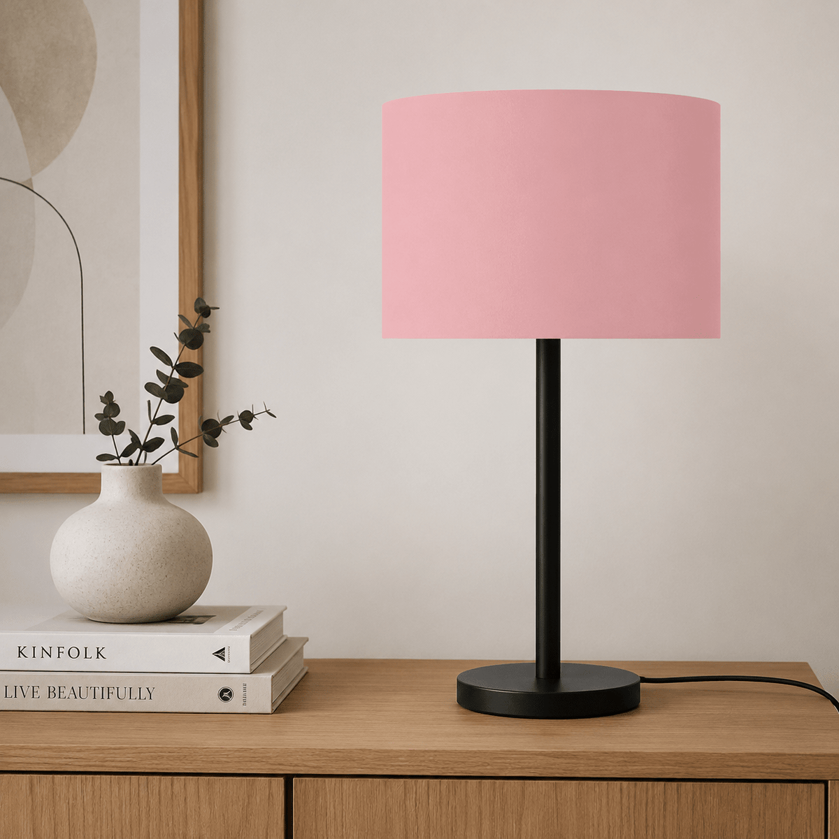Plain Dusty Rose Lampshade – Handmade UK, Pink Ceiling or Table Lamp Shade | Made to Order – view 2