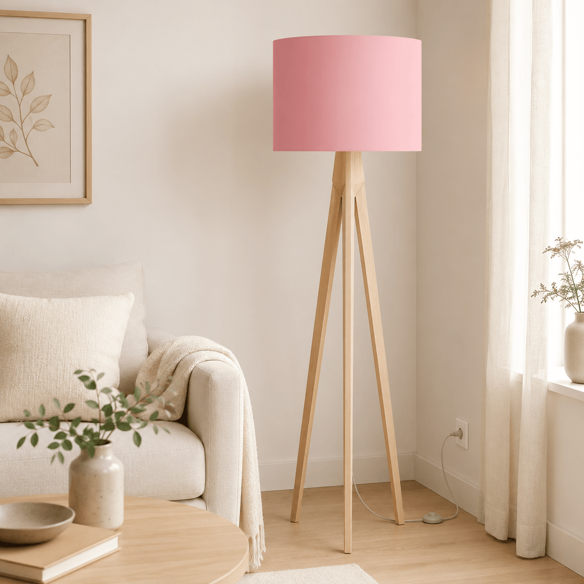 Plain Dusty Rose Lampshade – Handmade UK, Pink Ceiling or Table Lamp Shade | Made to Order – view 4